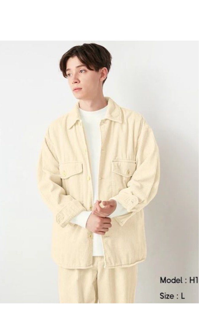 GU S Corduroy Jacket Work Longsleeve Cream Everything Else