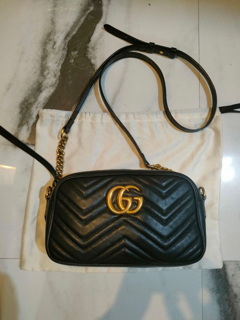 Gucci Marmont Camera Bag Small Black on Carousell
