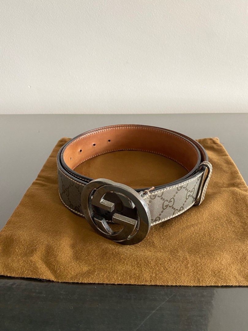 Gucci monogram belt hot sale