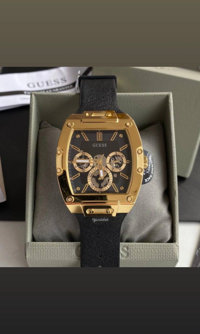 Guess watches genuine online leather