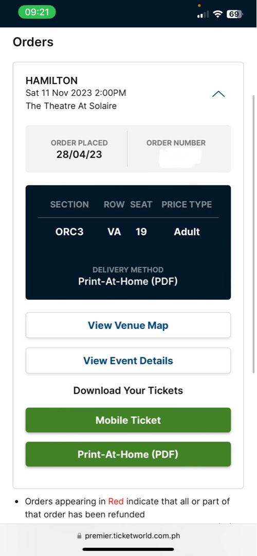Hamilton top tickets app