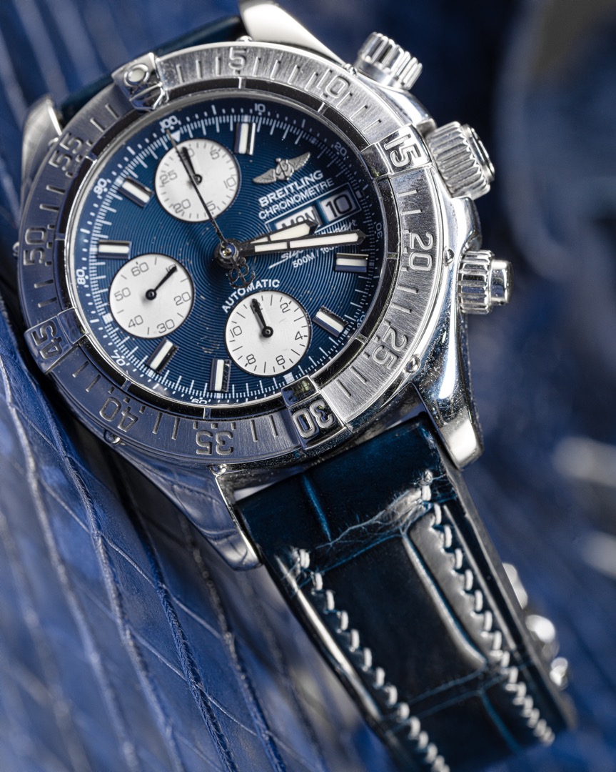 Breitling blue crocodile store strap