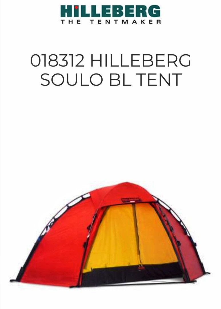 Hilleberg Soulo Black Label TENT (Red)with FootPrint 100%New have