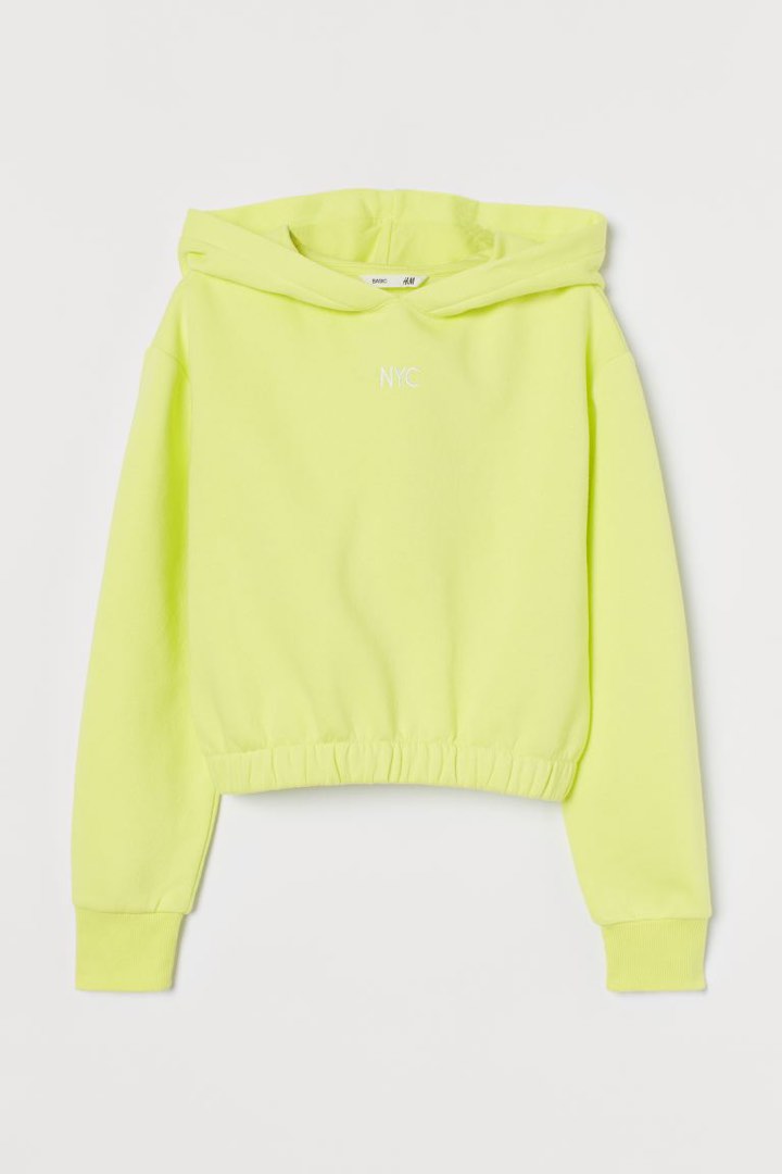 H&m yellow cropped hoodie clearance