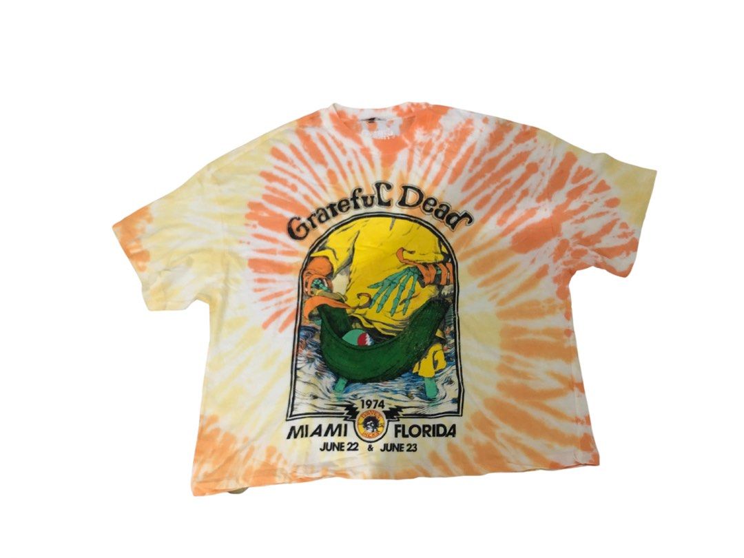 Grateful Dead Miami Florida June 22 & June 23 1974 Oversized Tee Tie Dye  T-shirt