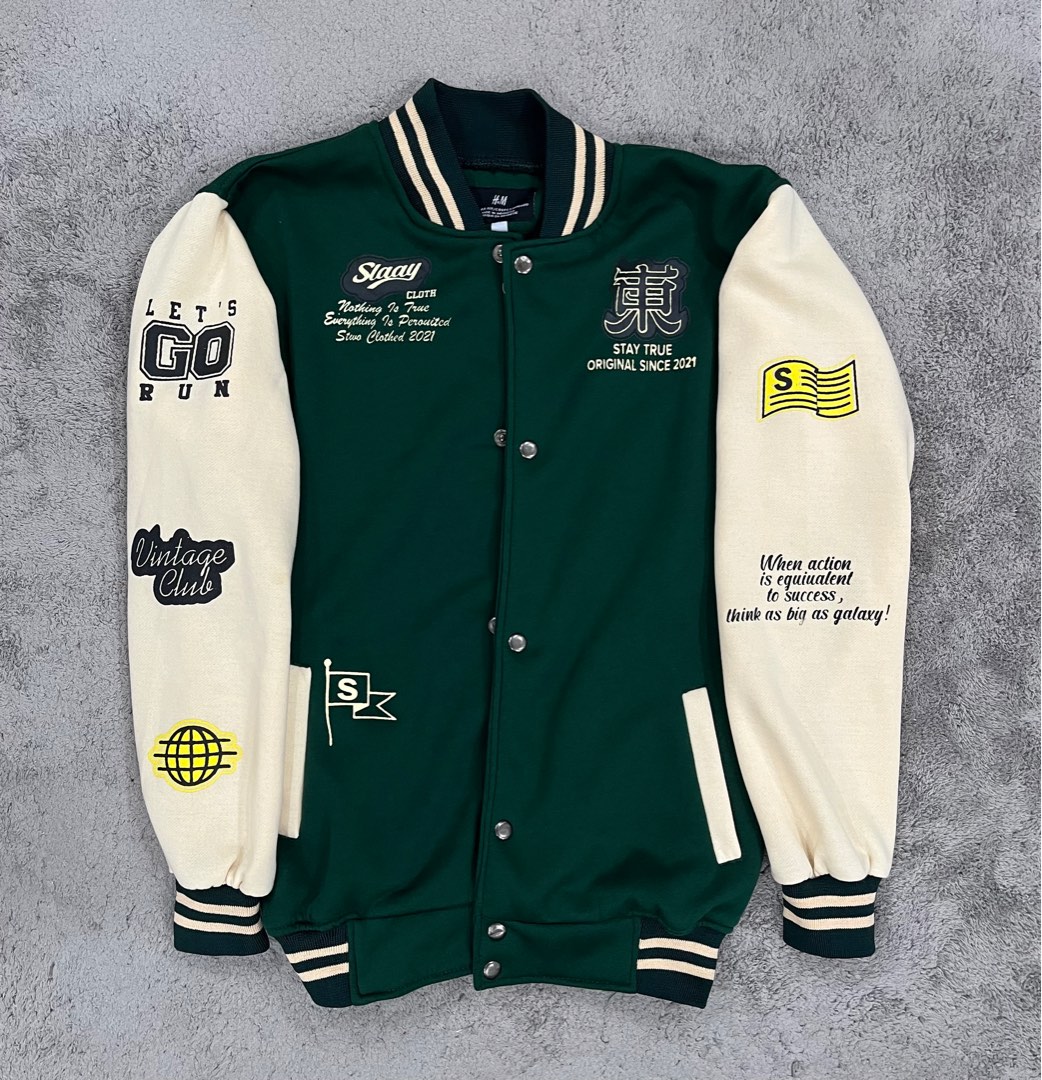 H&M Varsity Jacket (green), Men's Fashion, Coats, Jackets and Outerwear
