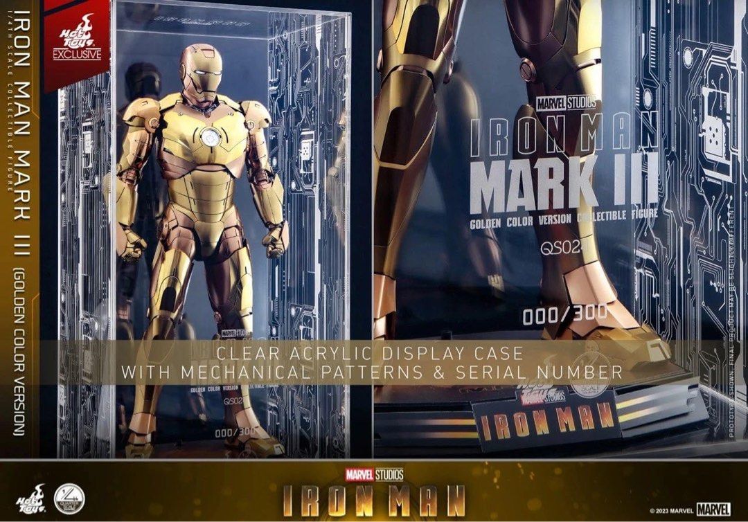 Hottoys ironman QS024 mark 3 mark III 金色 上海特別版 1/4 golden colour version