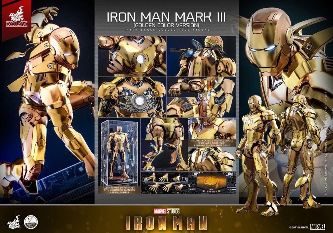Hottoys ironman QS024 mark 3 mark III 金色 上海特別版 1/4 golden colour version
