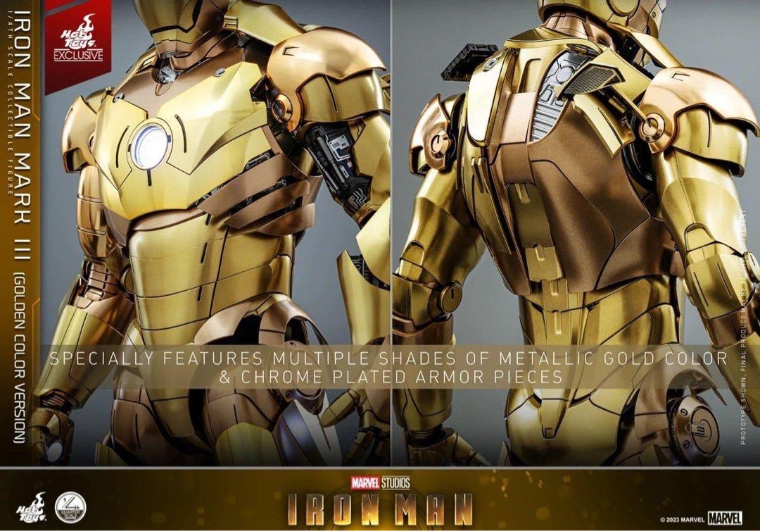 Hottoys ironman QS024 mark 3 mark III 金色 上海特別版 1/4 golden colour version