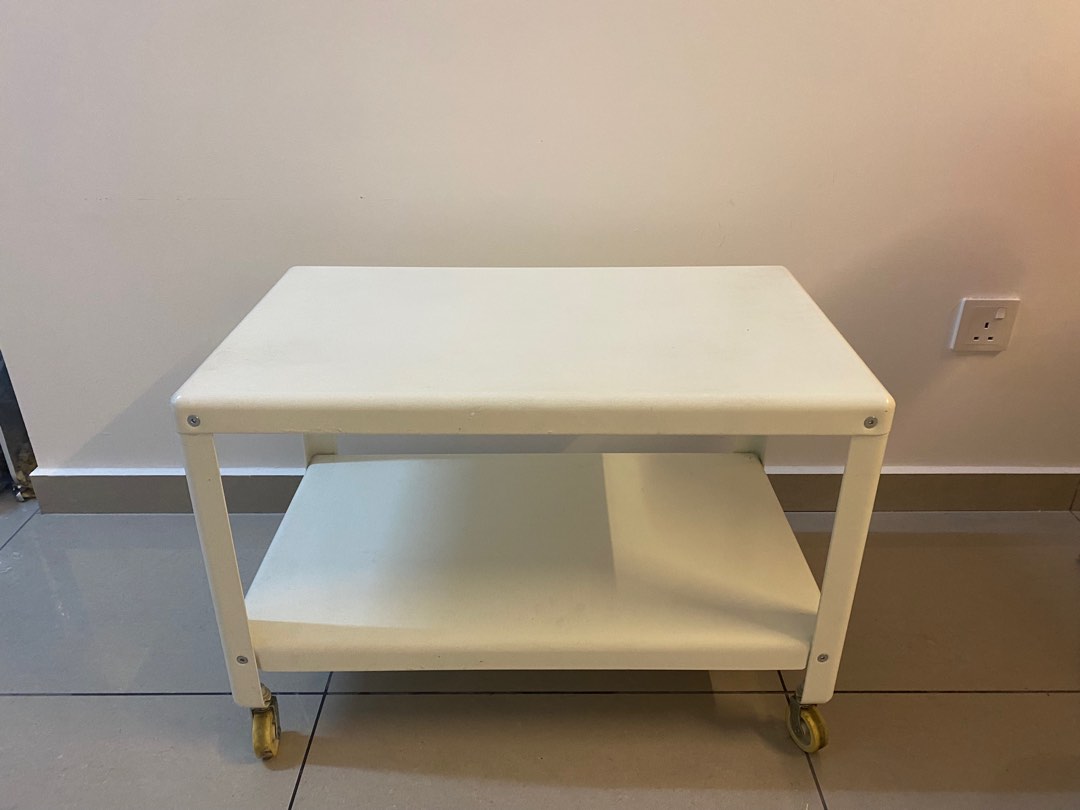 Ikea Metal Side Table with Roller, Furniture & Home Living, Furniture