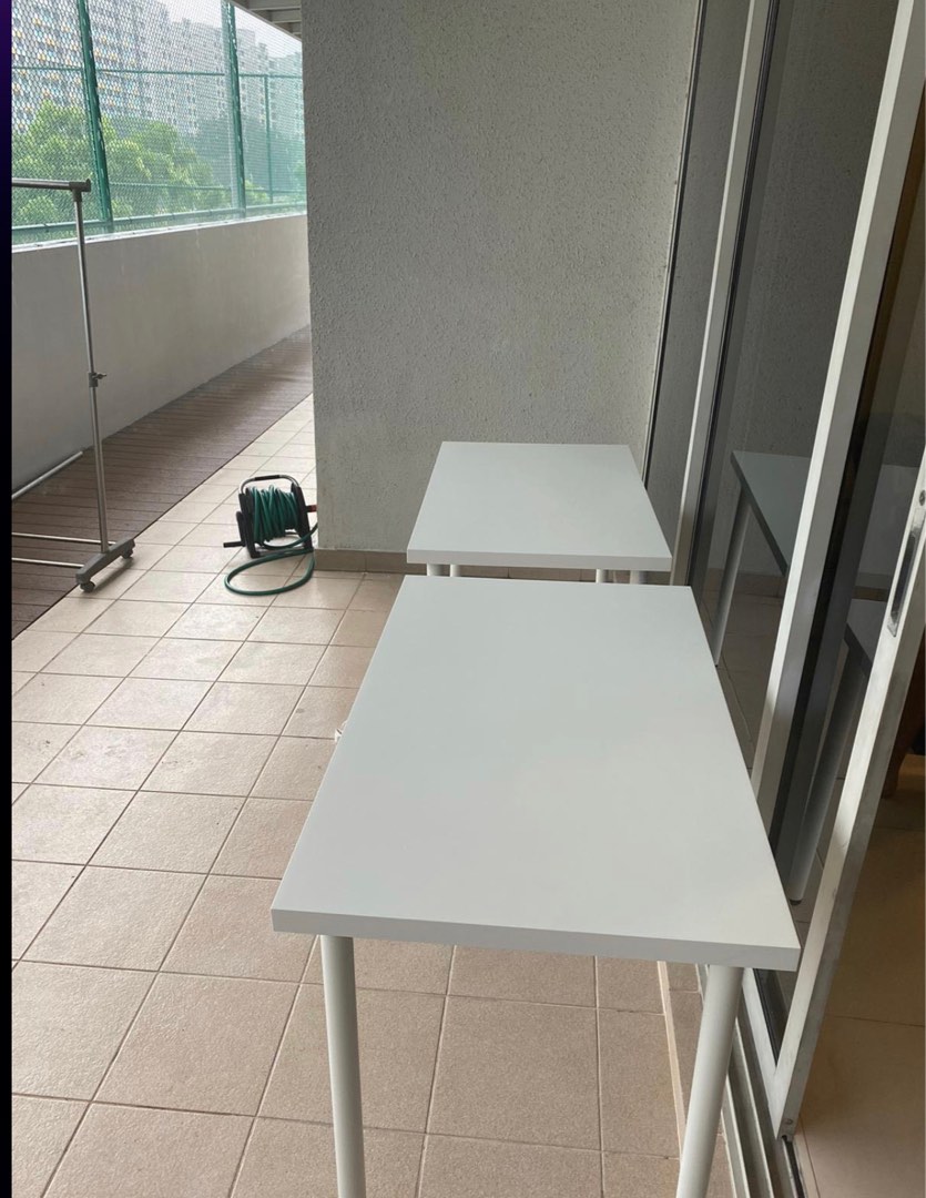 IKEA STUDY TABLE LINNMON / ADILS Table, white, 100x60 cm, Furniture