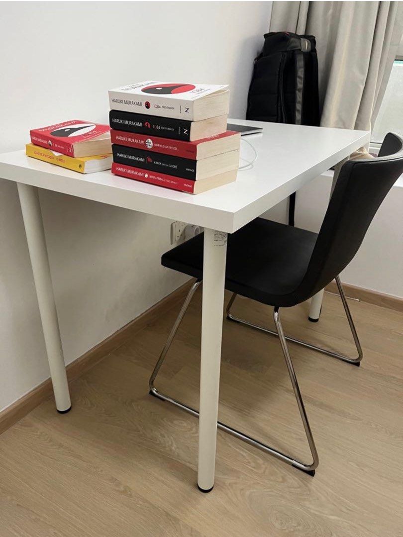 IKEA STUDY TABLE LINNMON / ADILS Table, white, 100x60 cm, Furniture