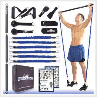 Pilates Bar Set with Resistance Bands - Workout Equipment for Home