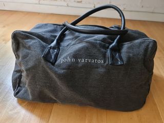 John Varvatos Dark Grey Canvas Duffle Bag