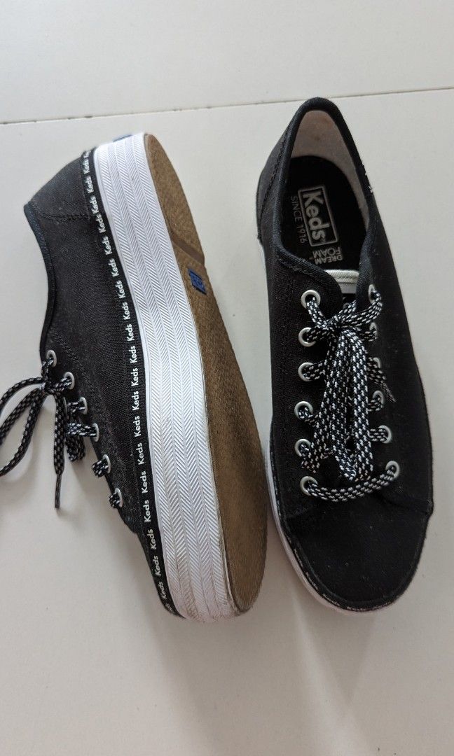 Keds black 2024 canvas shoes