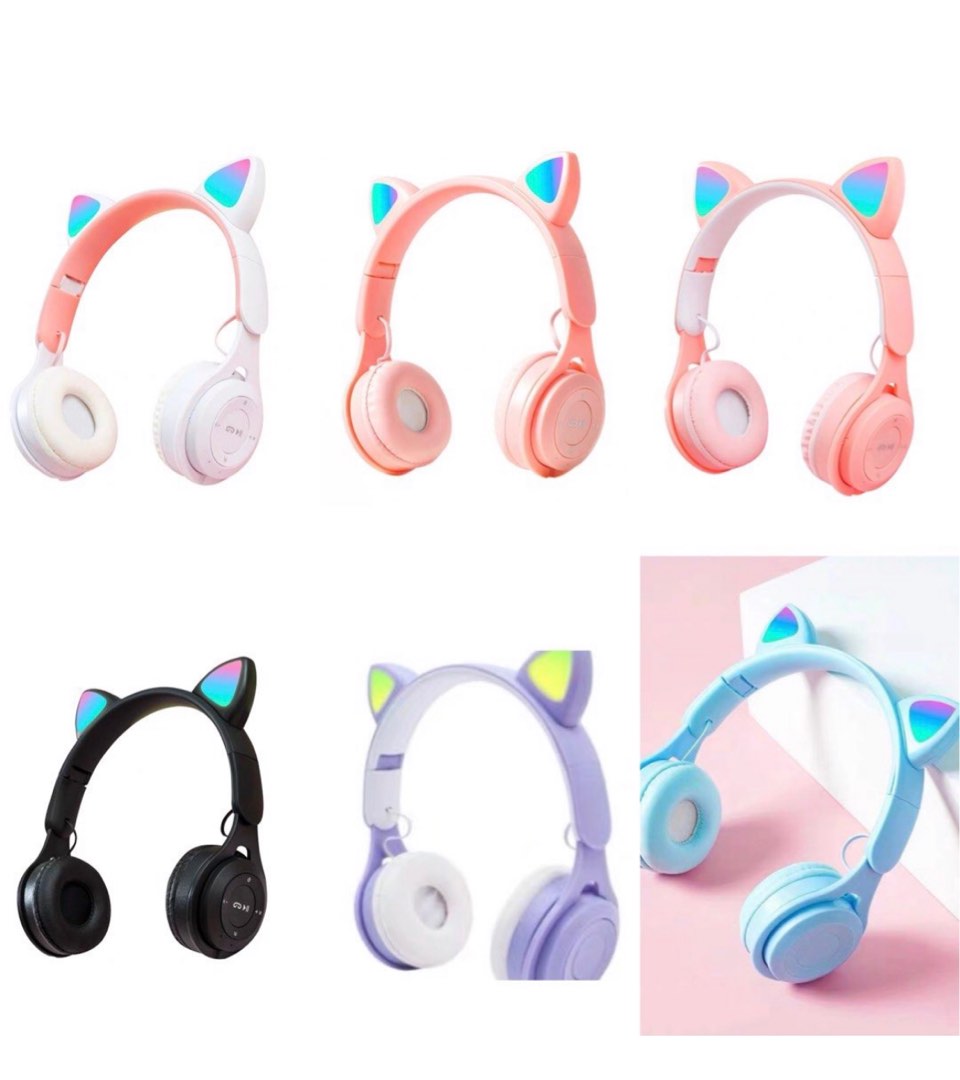 Kitty Cat ears Headphone set, Audio, Headphones & Headsets on Carousell