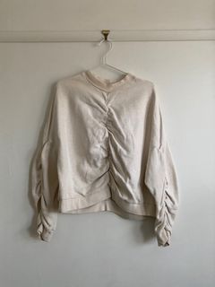 Kloke cream ruched pullover sweater jumper