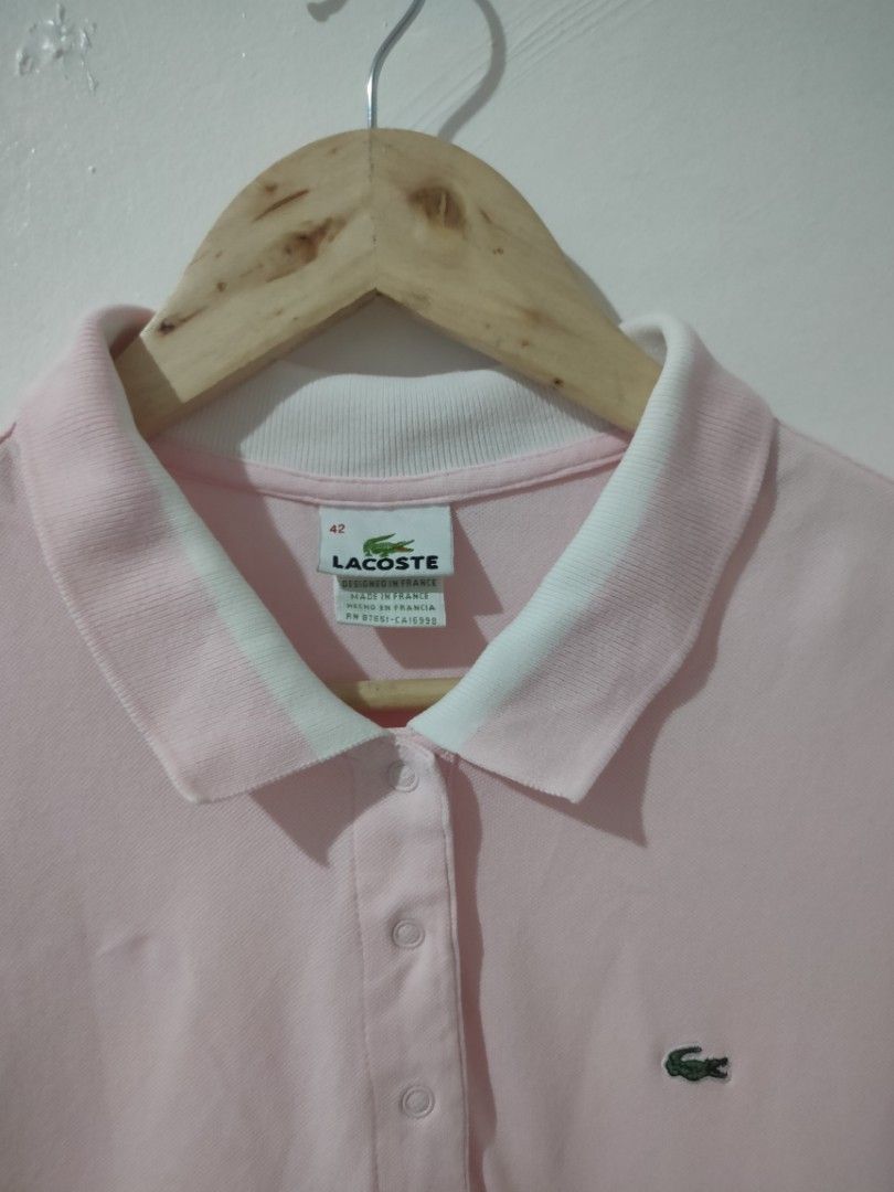 Lacoste Baby Pink Polo Shirt on Carousell