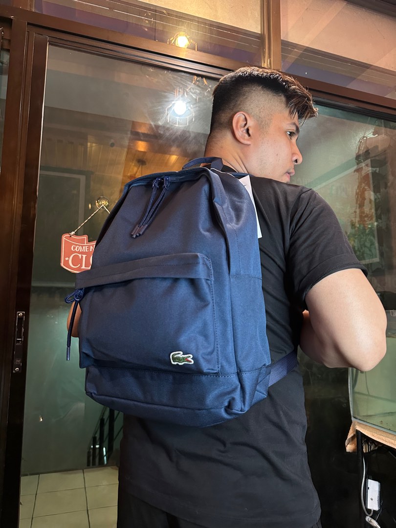 Lacoste backpack navy, Men's Fashion, Bags, Backpacks on Carousell