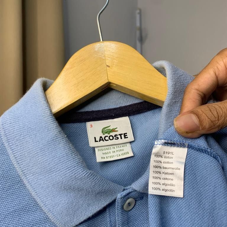 Lacoste Polo Shirt Big Logo Original Authentic 100% Poloshirt Size