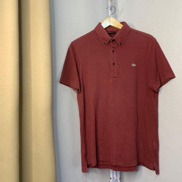 Kaos Kerah Polo Shirt Lacoste Original Kerah Lacoste Maroon Polo
