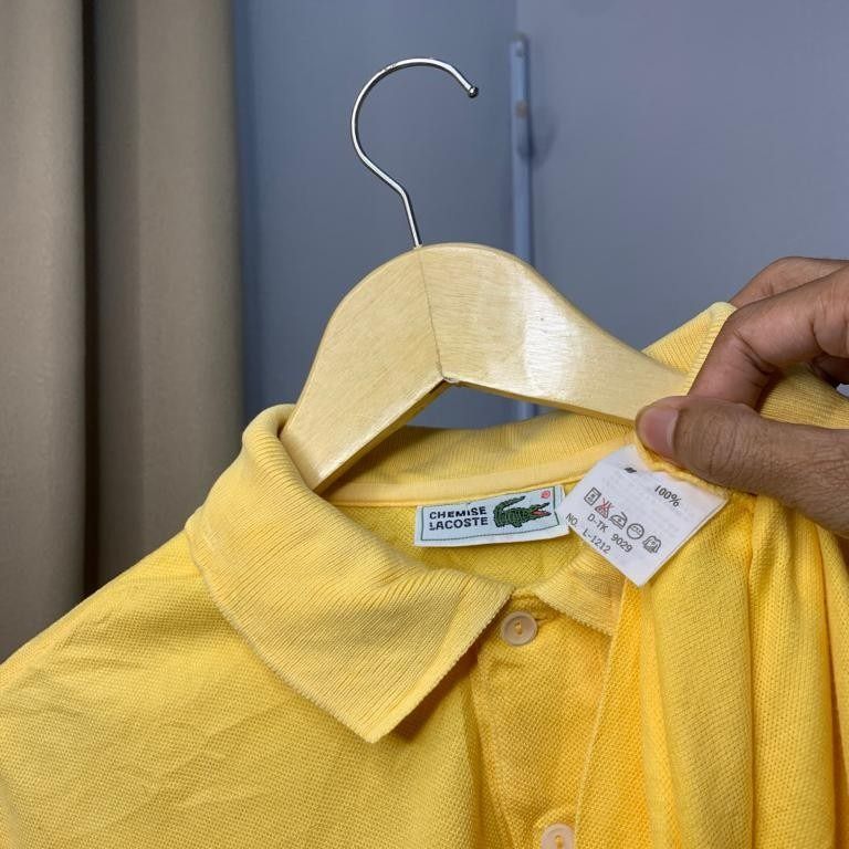 Lacoste Polo Shirt Yellow Original Authentic 100% Poloshirt Kuning Kaos  Kerah Baju Berkerah Size L Pakaian Atasan Shirts Originals SS Short Sleeve 