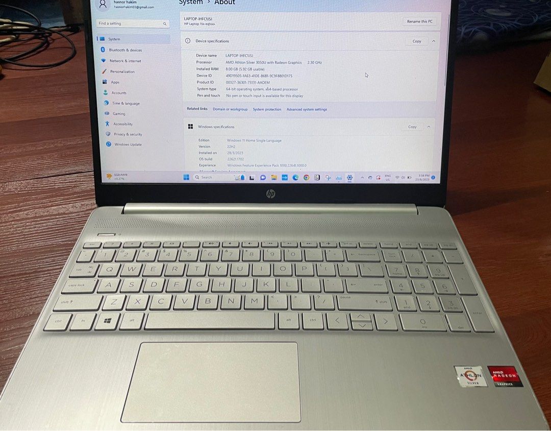 Laptop Hp 15s Eq1018au Amd Athlon Computers And Tech Laptops And Notebooks On Carousell 6316