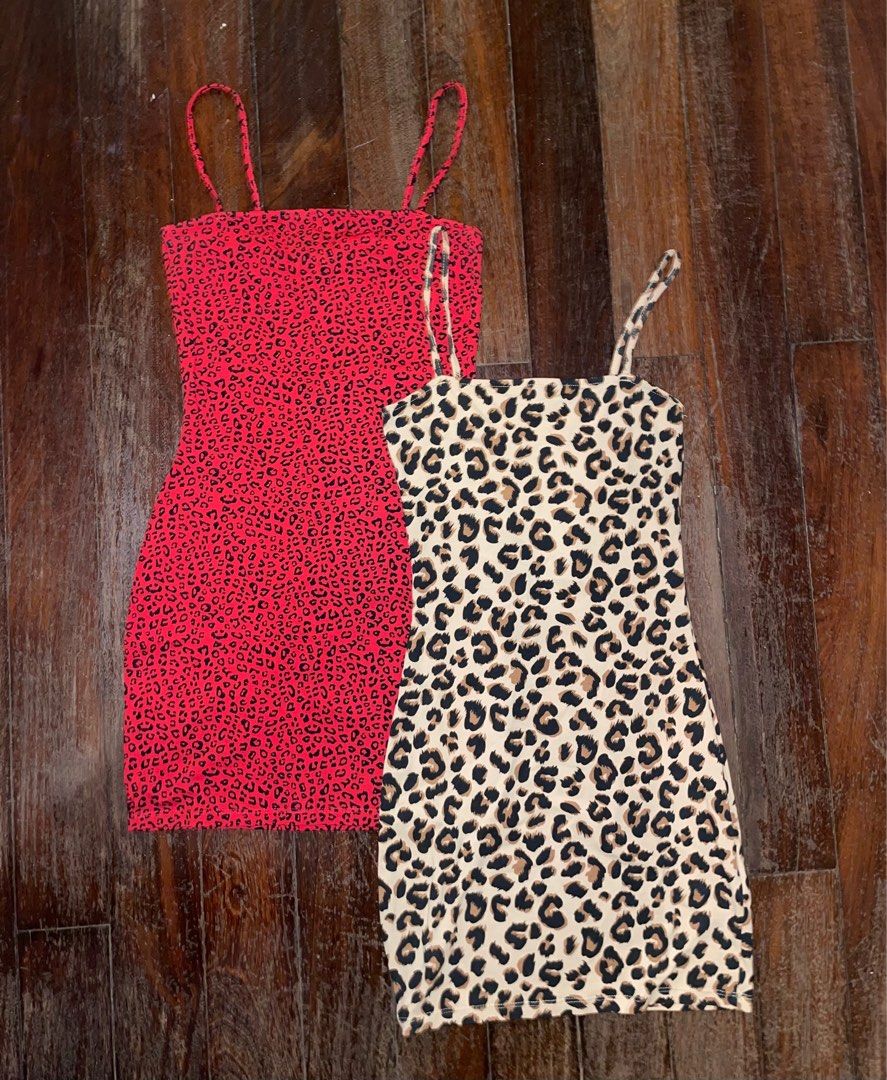H&m red leopard print dress top