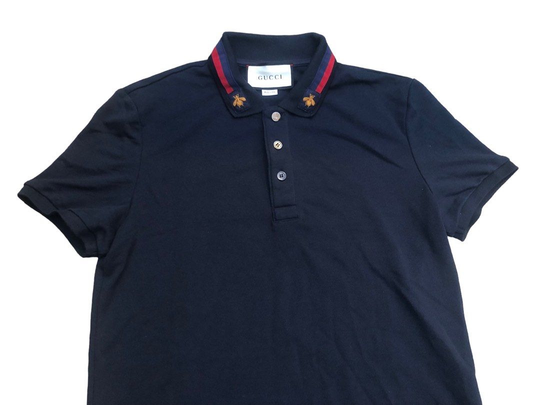 Gucci embroidered collar shirt hotsell
