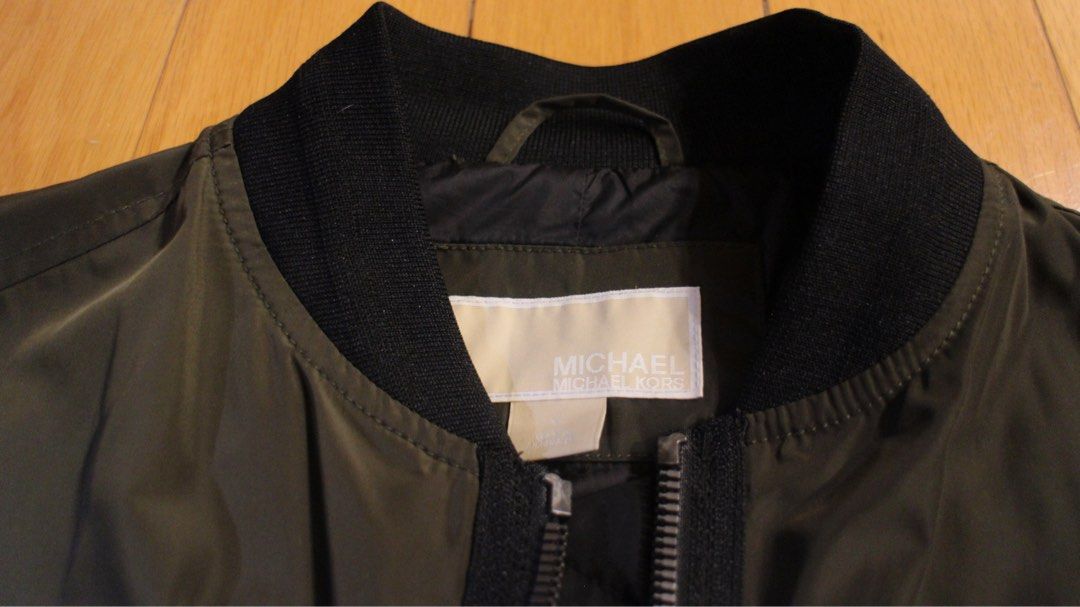 Michael kors green bomber jacket store