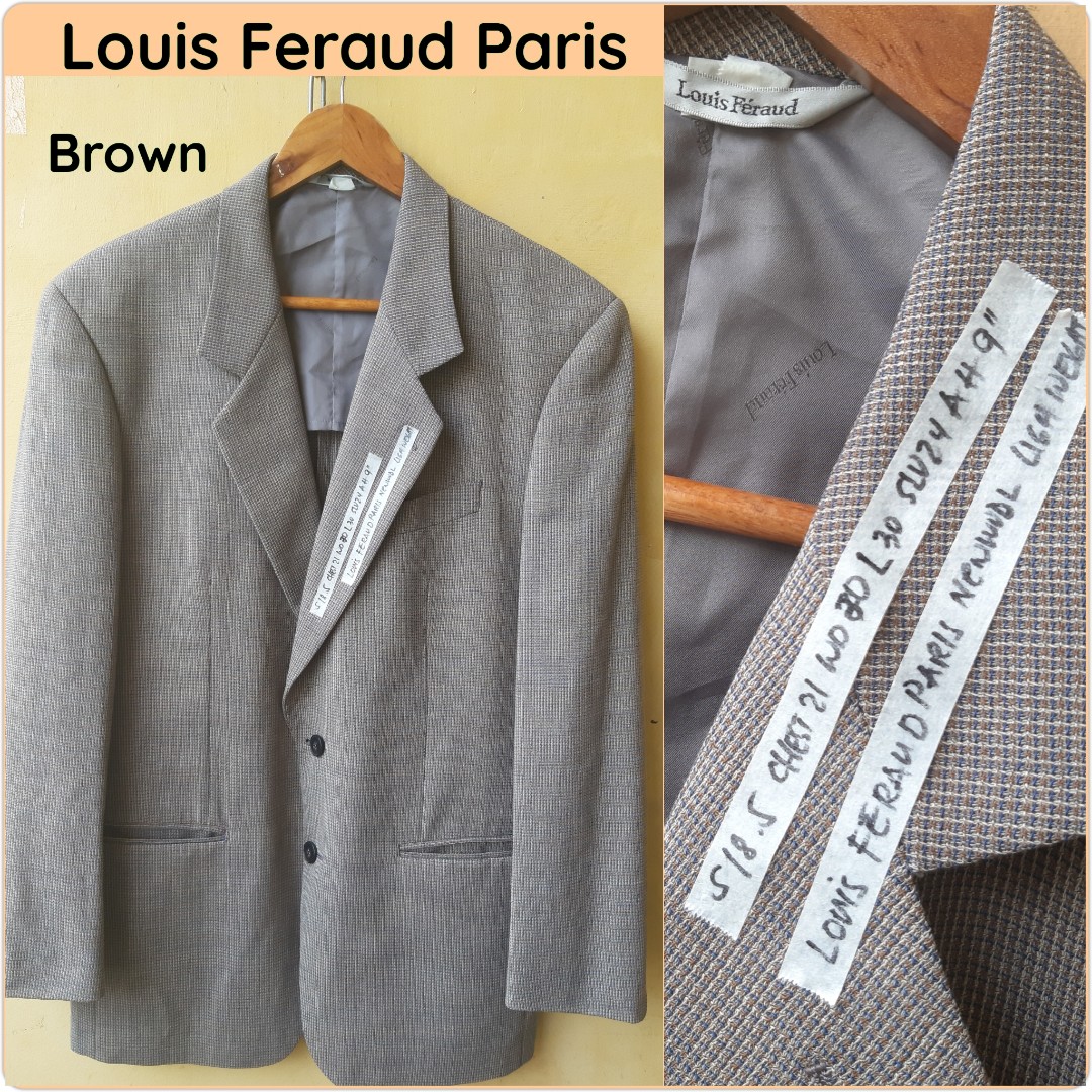 💥sold💥Louis Feraud Brown Plaid HoundstoothTweed New Wool Blazer Tuxedo ...