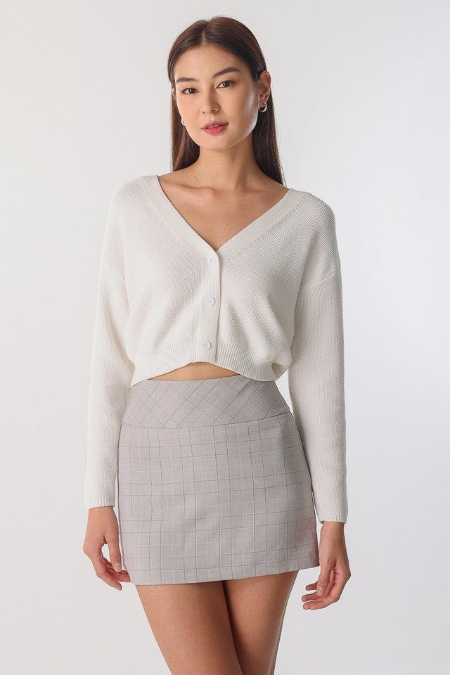 LOVET Maddie Waffle Knit Cardigan White Women s Fashion Coats