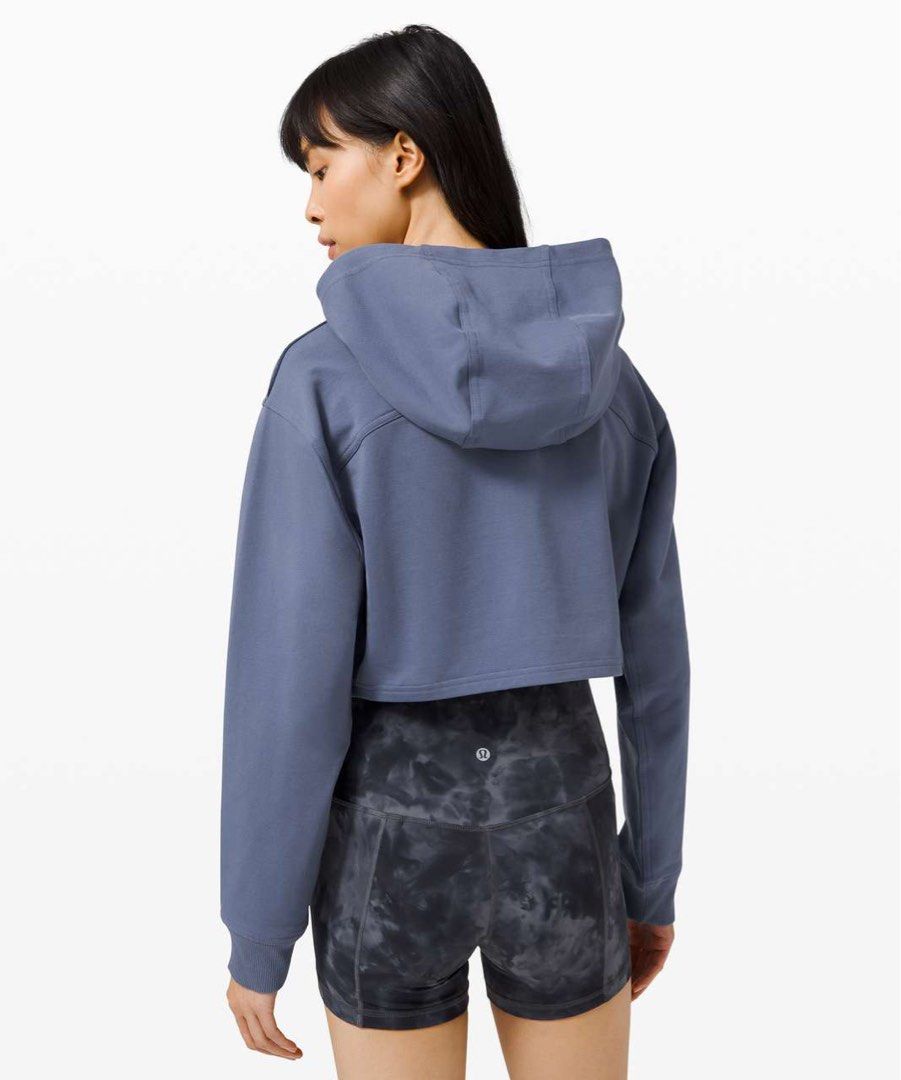 Lululemon All Yours Cropped Hoodie Ink Blue Women s Fashion Activewear on Carousell