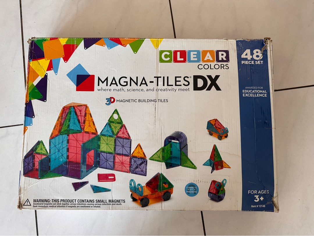 Magna-Tiles Clear colours 48 Piece Deluxe Set