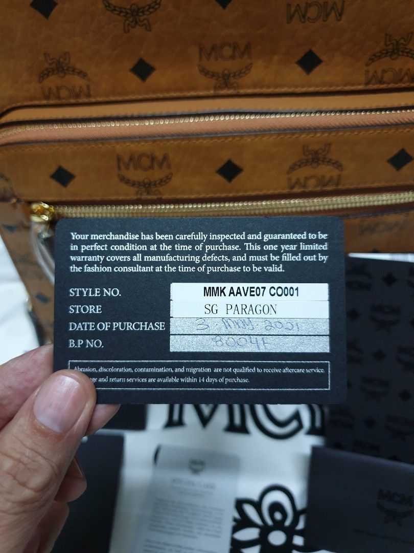 Mcm bag serial number on sale