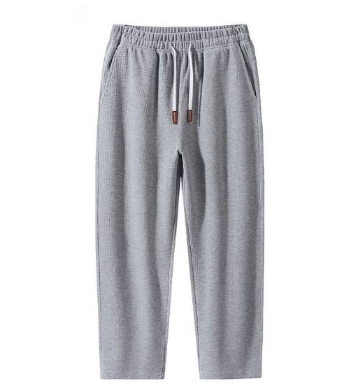 Men Pants Casual Long Pants Cropped Trousers Drawstring Jogger