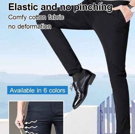 Buy QPGVBP Men's Ice Silk Suit Pants - French Gentleman Non-Ironing  Anti-Wrinkle Suit Pants, Summer Ice Cool Breathable Pants (Black,37) at