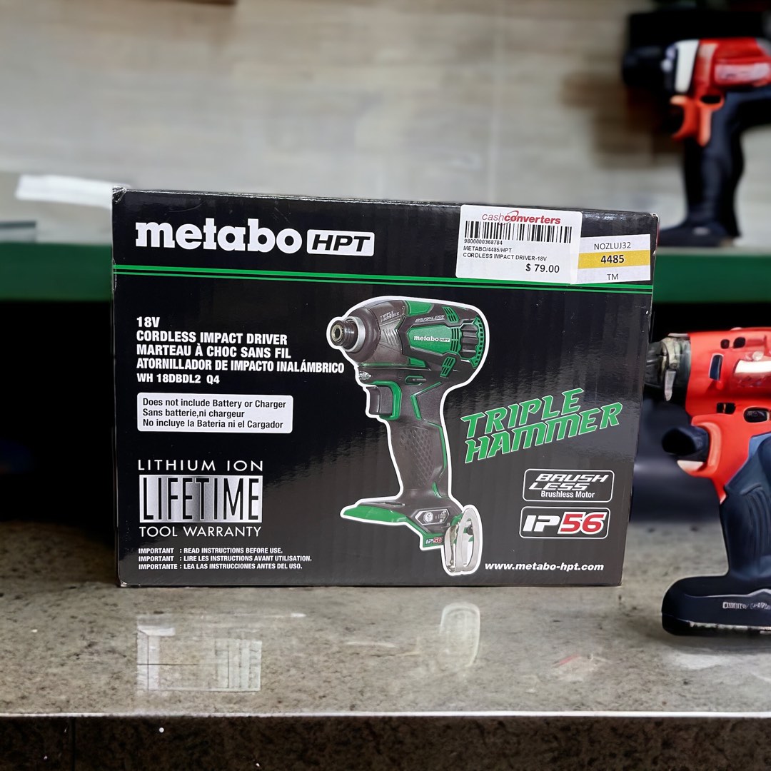 Metabo HPT 18V Cordless Impact Driver, Triple Hammer Technology