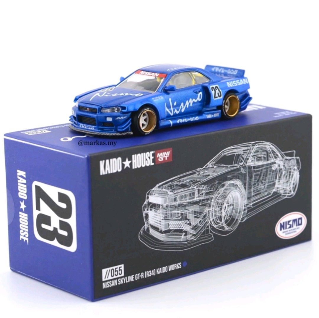 日本限定モデル】 TSM MINI GT 1/64 スカイライン GT-R (R34) 街道 