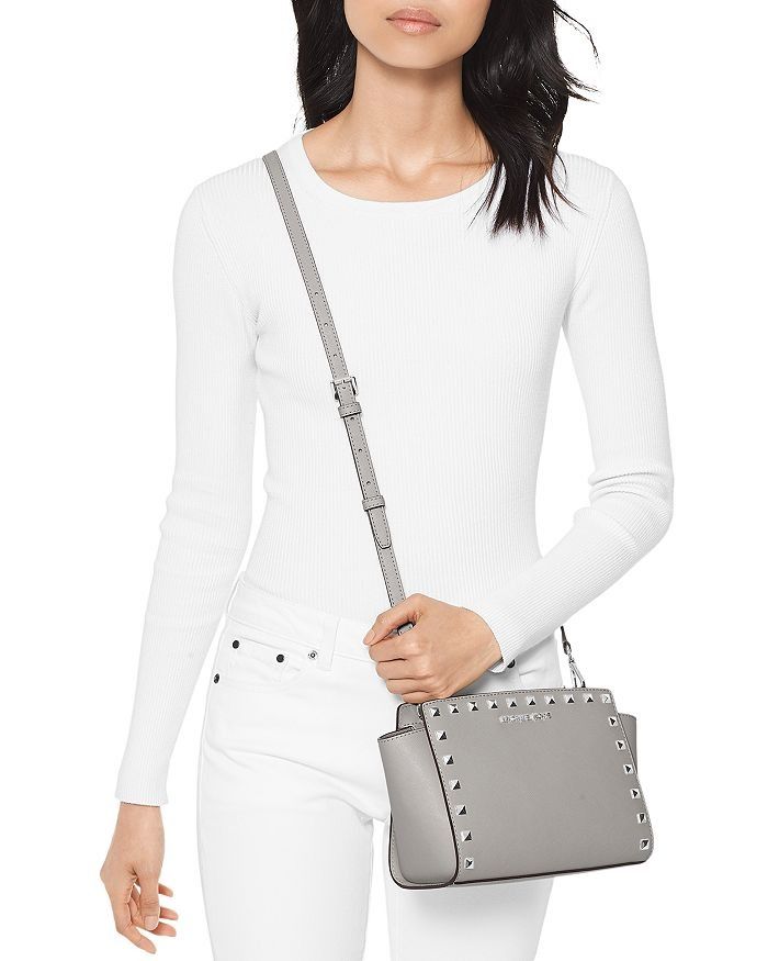 Grey studded sales michael kors bag