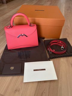 MOYNAT Enveloppe Pouch Leather Pink W18cm H12cm D1cm