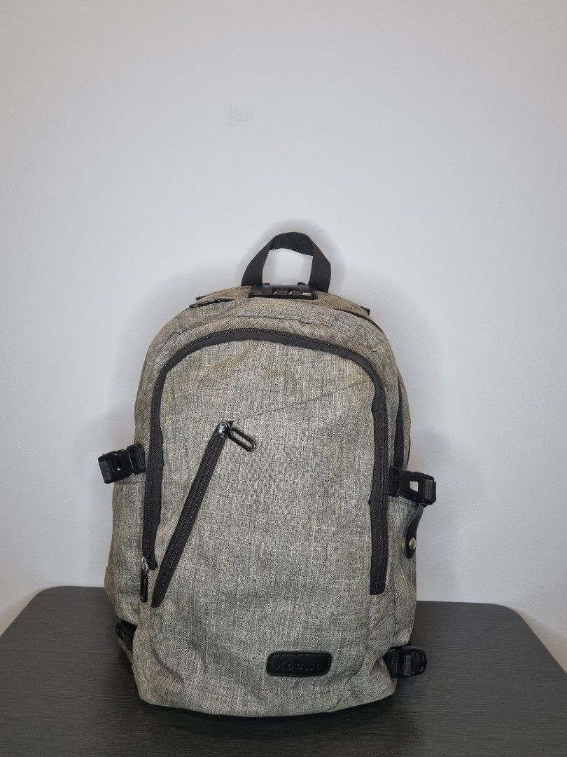 Multi Function Travel Backpack (Category: Backpacks) located in Bayan Lepas. Submitted by sherylgs (Listing ID 1250633888, Image 1). Description: Used this to carry my laptop and for travelling. It has a card compartment on the left strap, which is convenient to keep cards for easy access. It also has a passthrough function for earphones and power bank. Reason to sell: Bought a new laptop which was too big to fit in this bag..