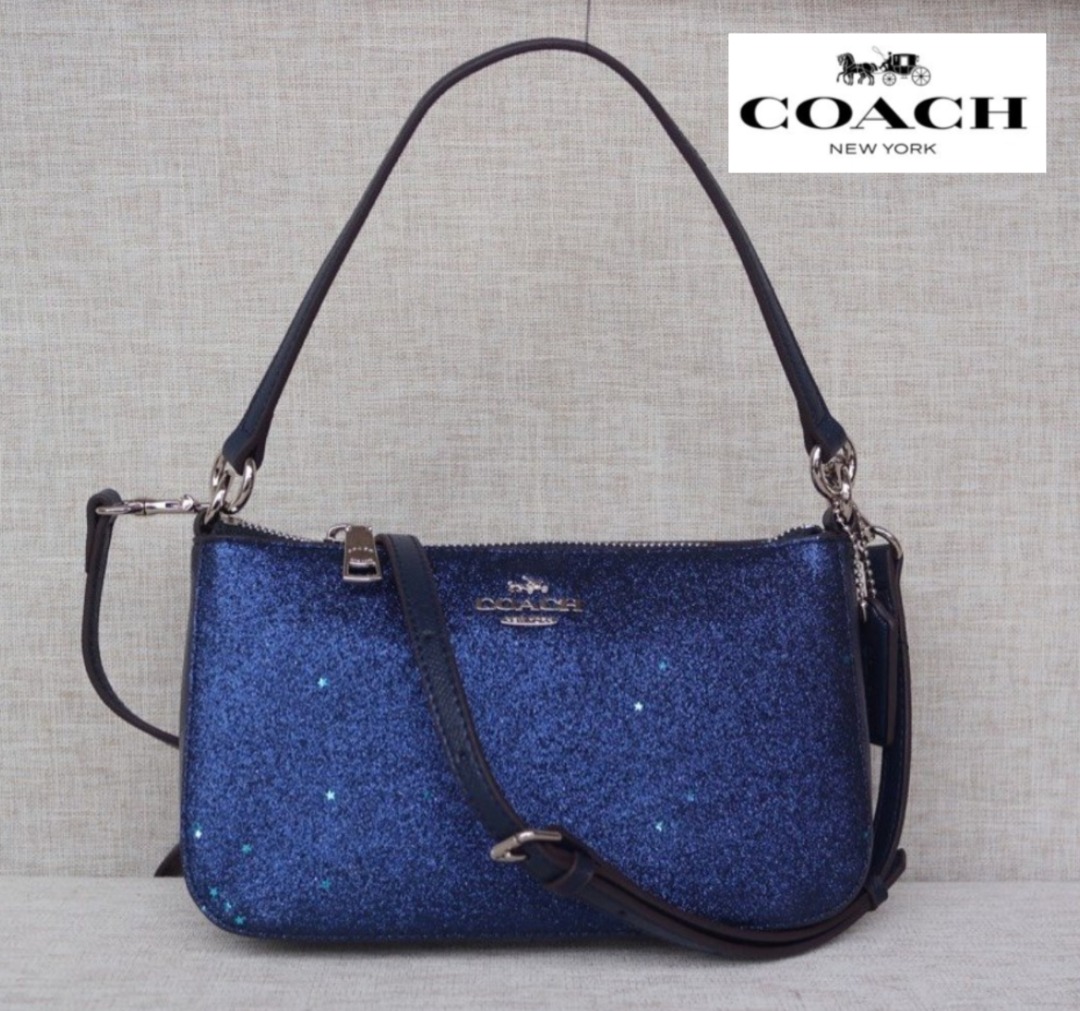 Coach top handle new arrivals pouch with star glitter