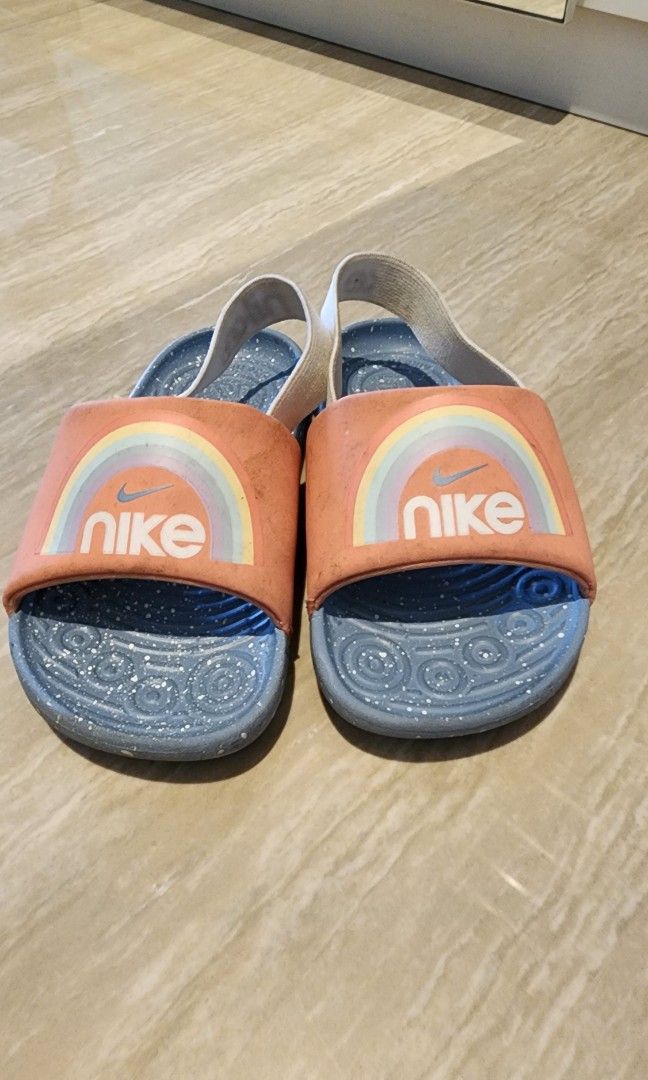 Orange and deals blue nike slides