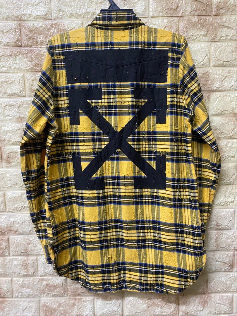 Off white top flannel yellow