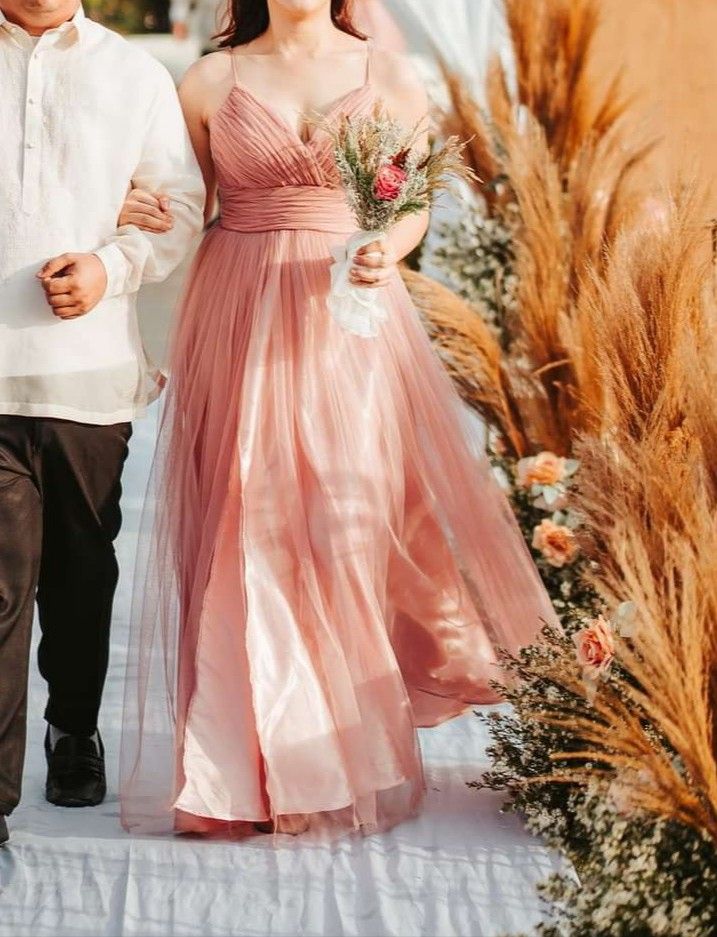 Old rose wedding gown sales