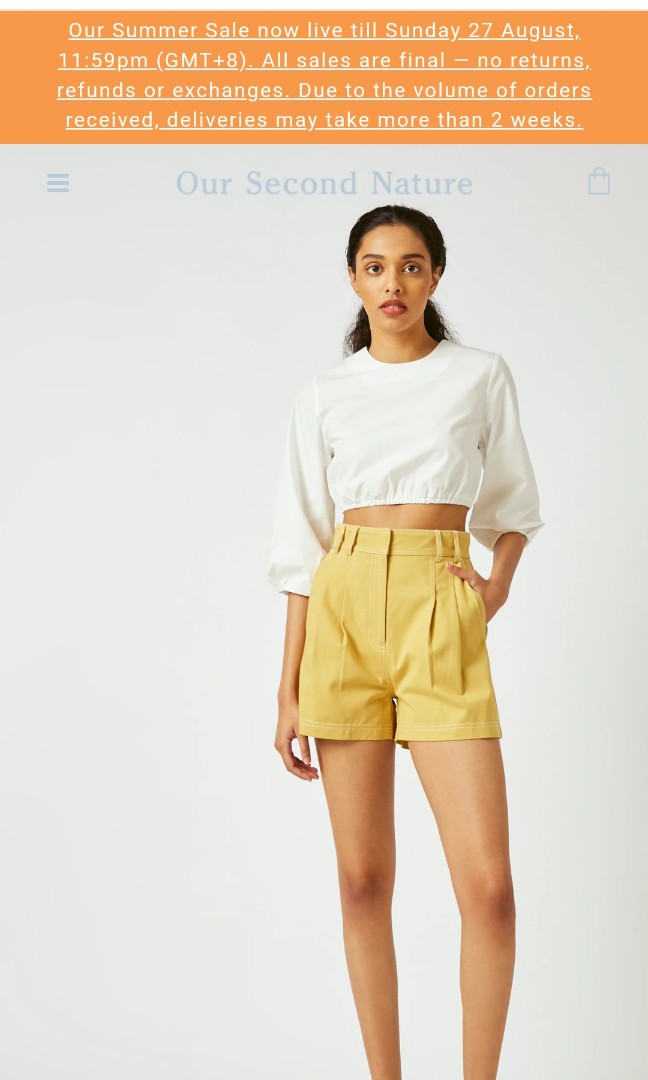 Contrast Stitch Cotton Twill Shorts