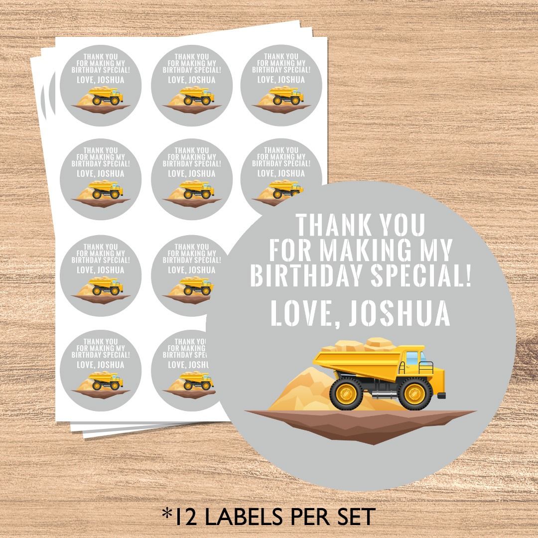 thumbnail image 2 of 24 Personalised Dinosaur Birthday Party Thank You Stickers - Bag / Cone Seals - Ireland 2 of 12