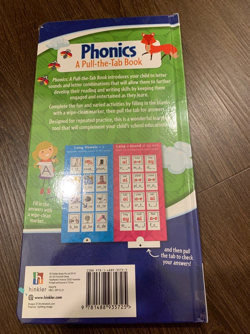 Phonics pull the tab book, Hobbies & Toys, Books & Magazines, Children