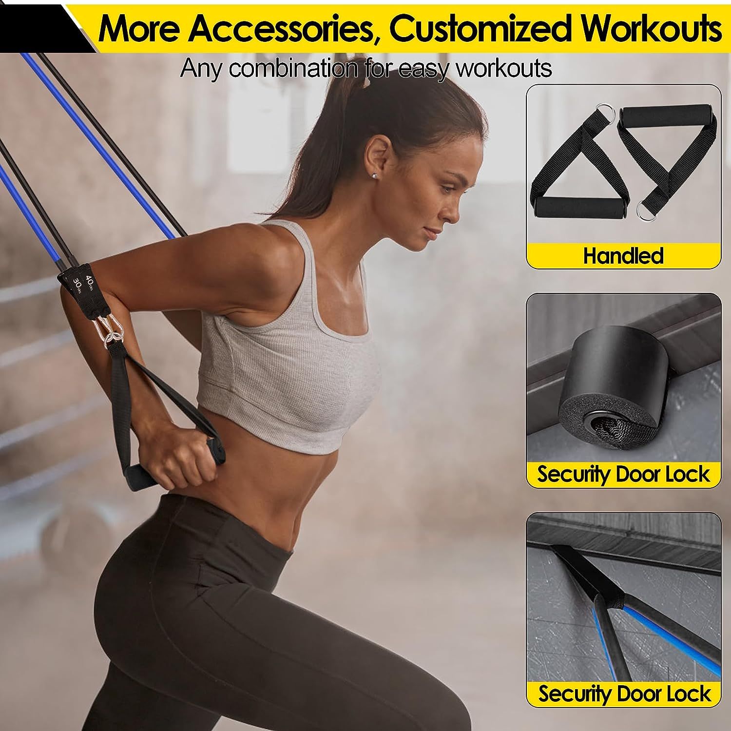 Home Exercise Starter Kit: Multifunctional Pilates Bar with Resistance  Bands - Compact, Portable Full-Body Workout Equipment for All Fitness Levels